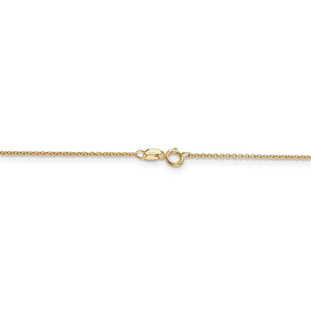 14k Yellow Gold Diamond-Cut & Satin 2D Shark Necklace