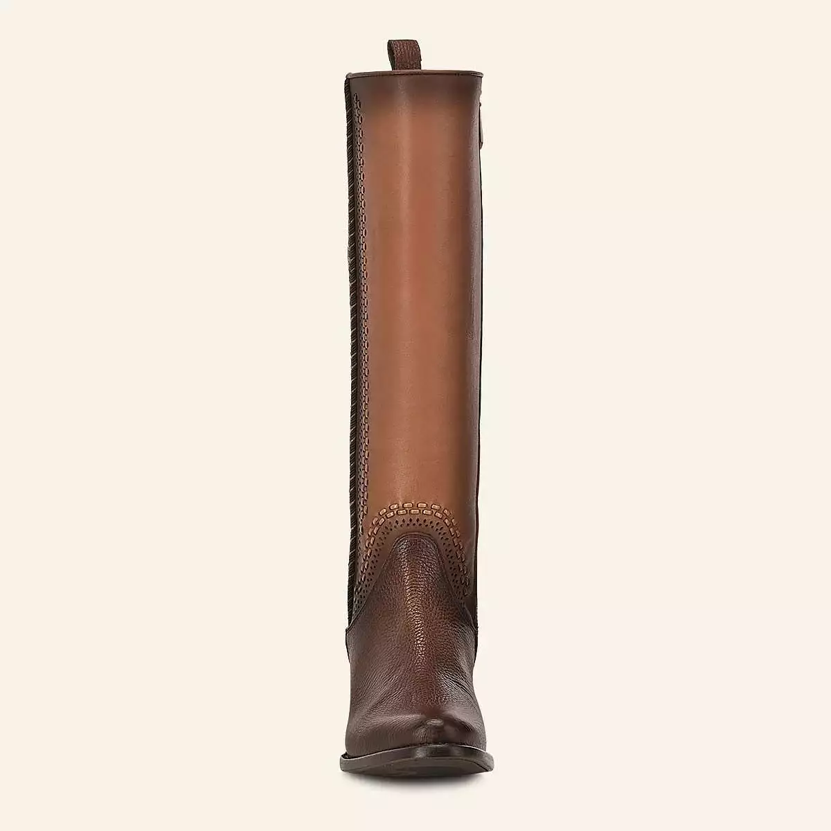 1X4IRS - Cuadra brown casual fashion leather stitched tall boots for women