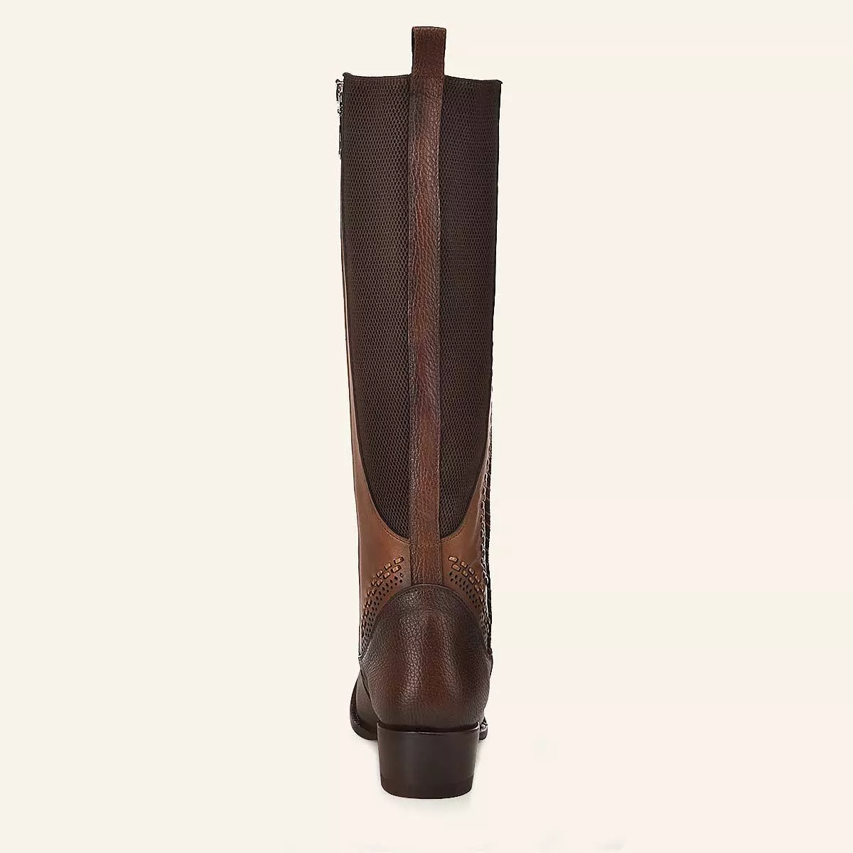 1X4IRS - Cuadra brown casual fashion leather stitched tall boots for women