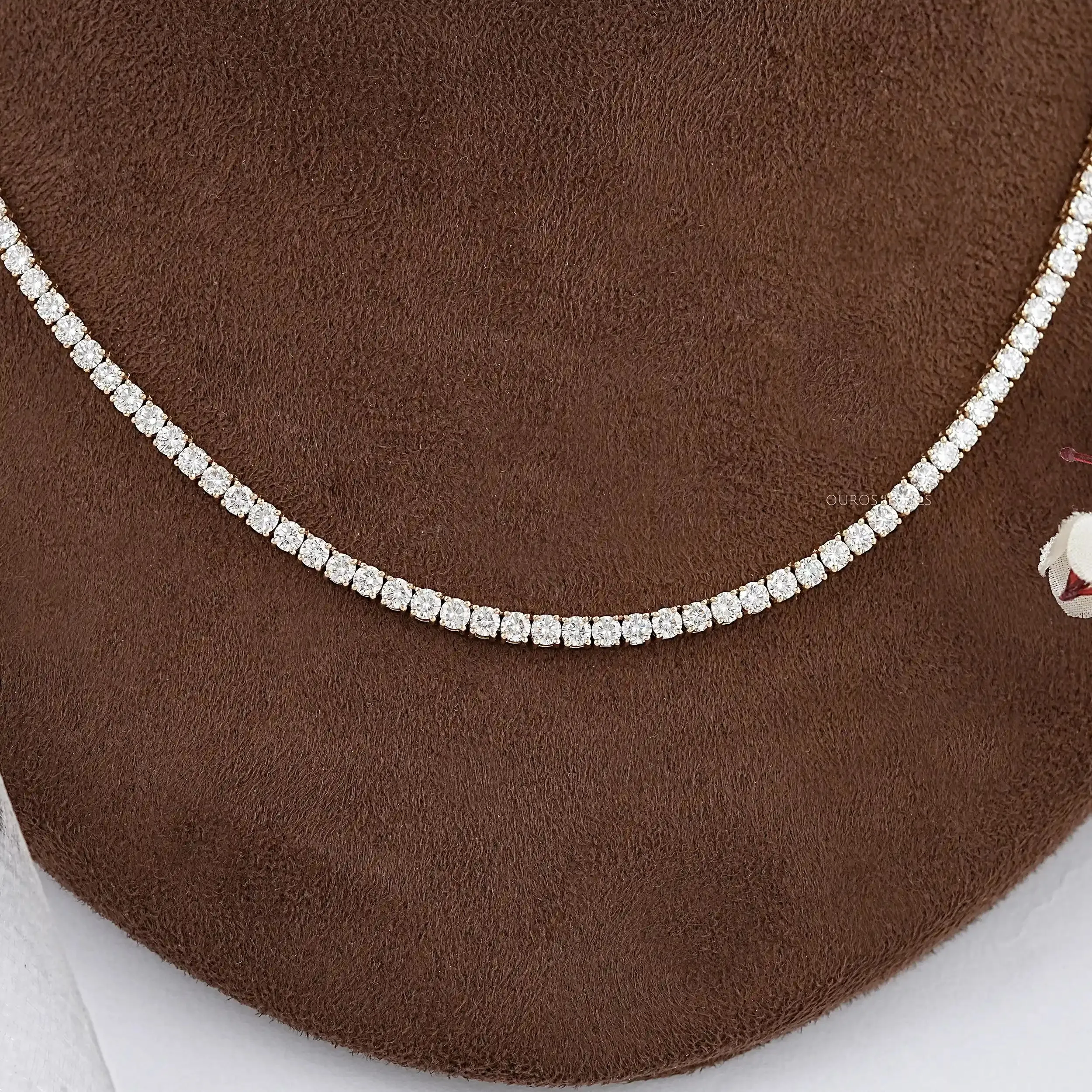 3.00 MM  Round Cut Lab Grown Diamond Stunning Necklace