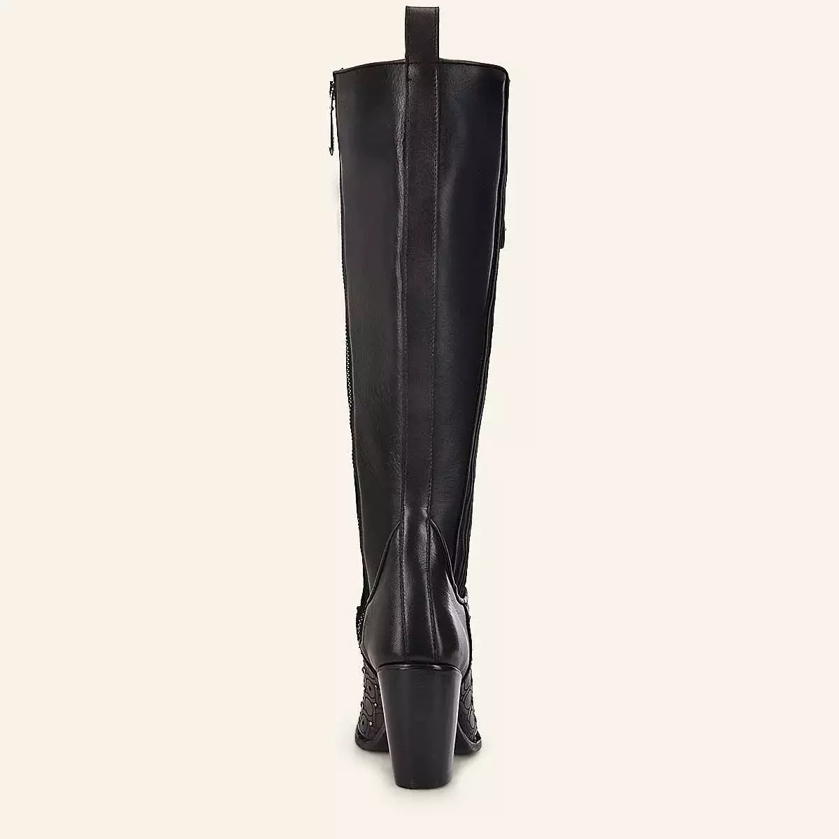 3F0BRS - Cuadra chocolate studded tall boots for women