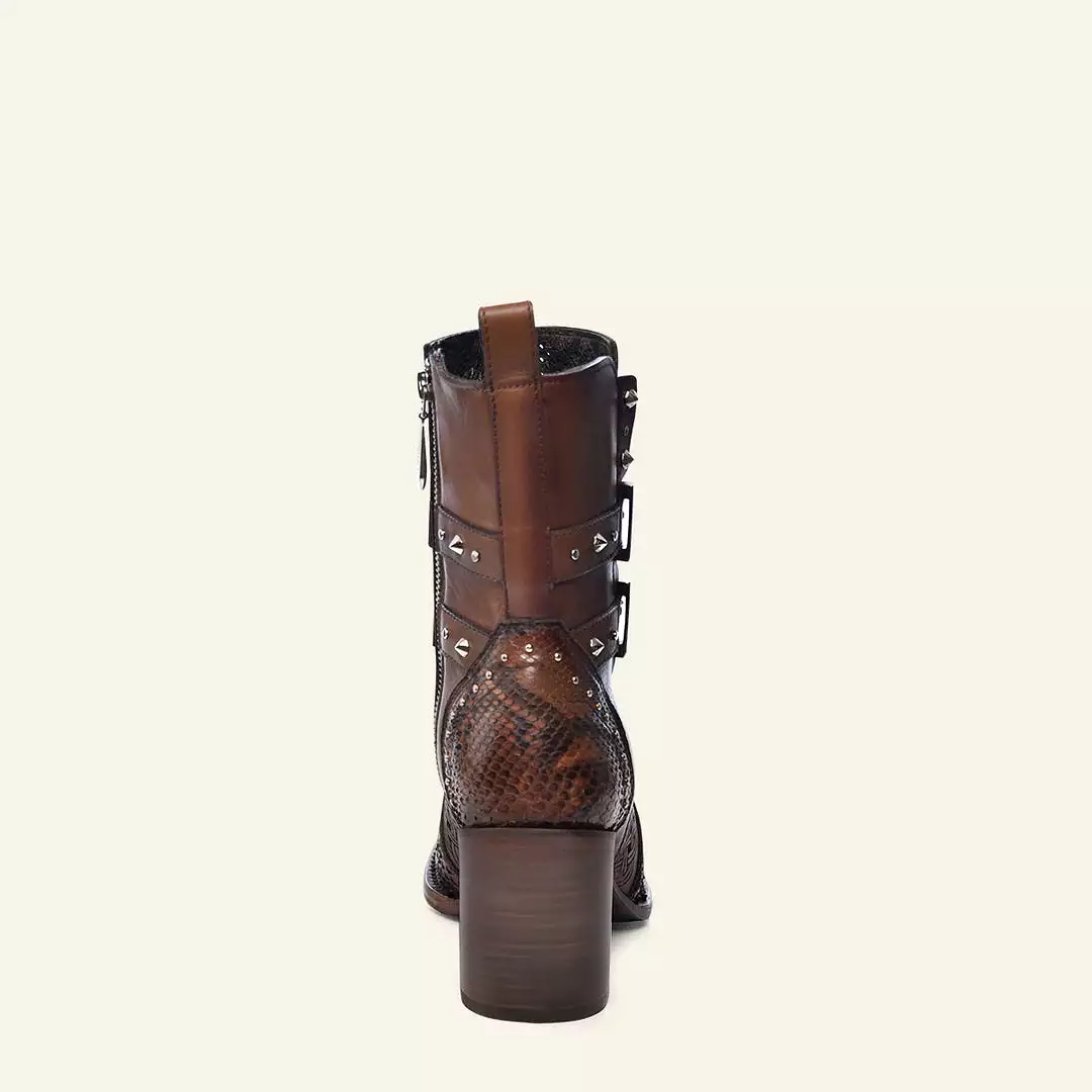 4Q14PH - Cuadra honey western fashion python skin boots for women