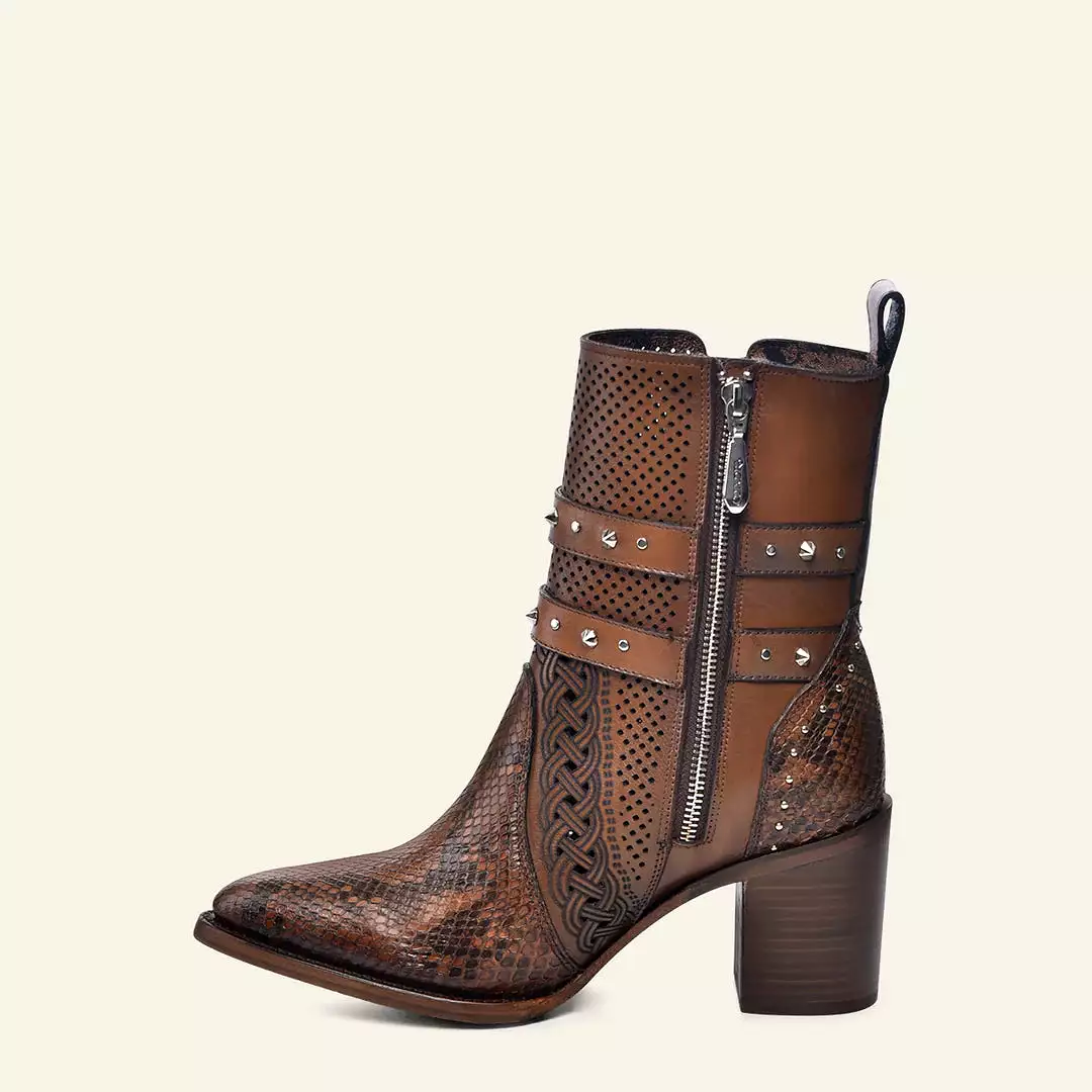 4Q14PH - Cuadra honey western fashion python skin boots for women