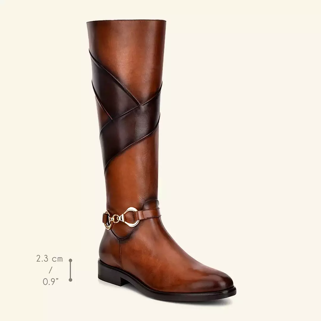 83TTSTS - Franco Cuadra honey casual leather riding boots for women.