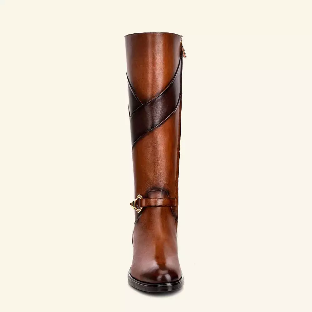 83TTSTS - Franco Cuadra honey casual leather riding boots for women.