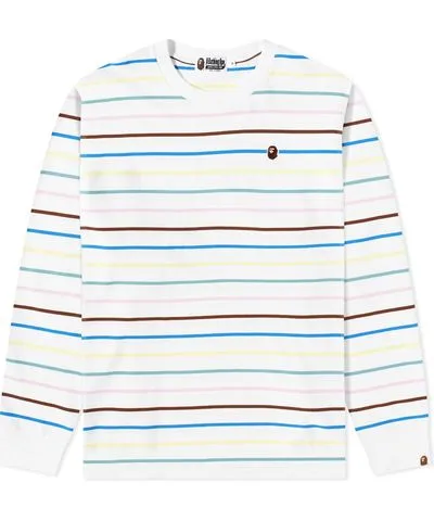 A Bathing Ape Men's Stripe Long Sleeve T-Shirt