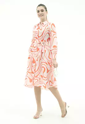 Abstract Allover Printed Dress