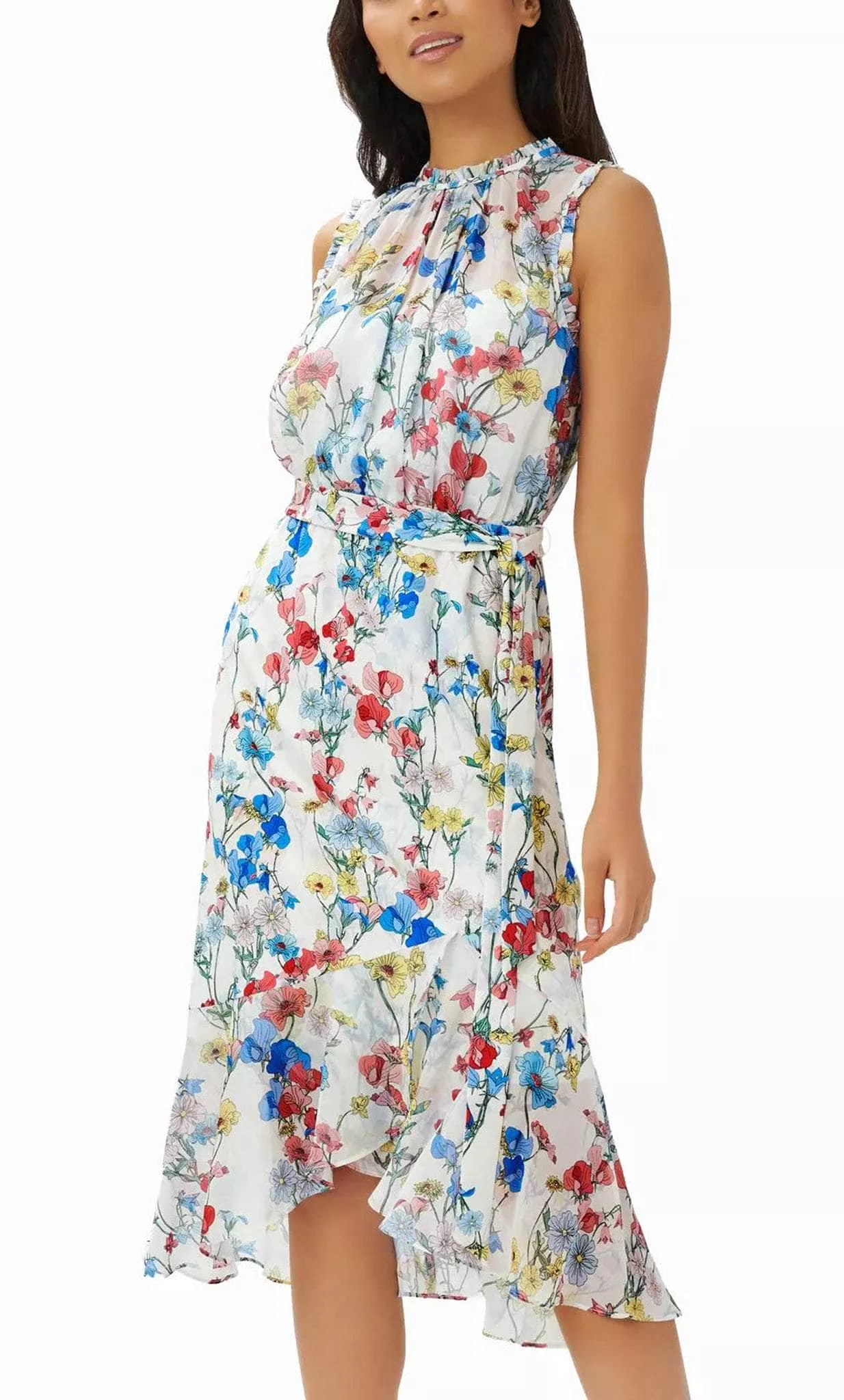 Adrianna Papell AP1D104493 - Sleeveless Floral Knee-Length Dress