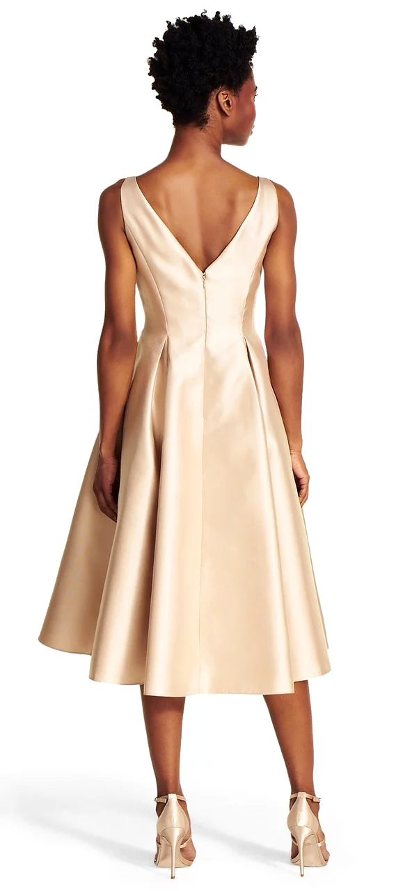 Adrianna Papell - Sleeveless V-Back Tea Length Dress 41899070