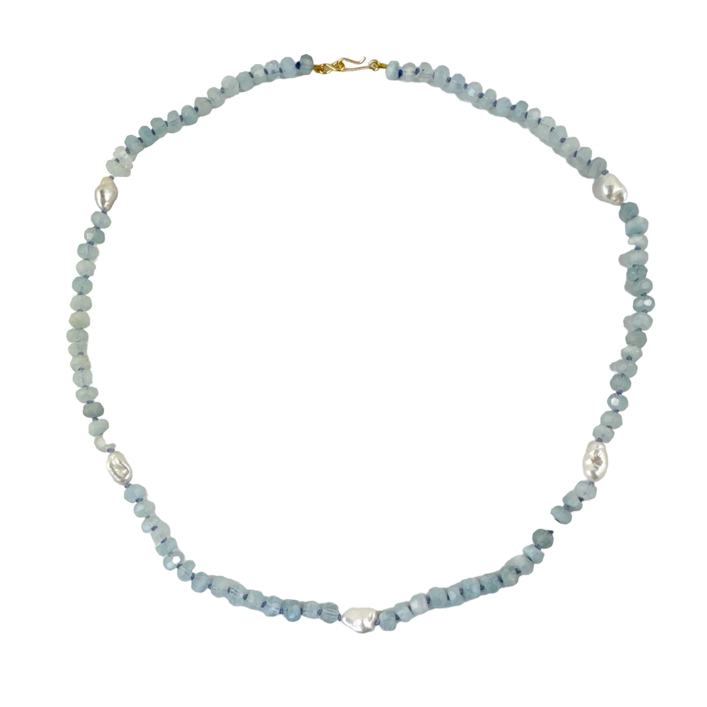 Aquamarine And Keshi Pearl Necklace - Julia Stora