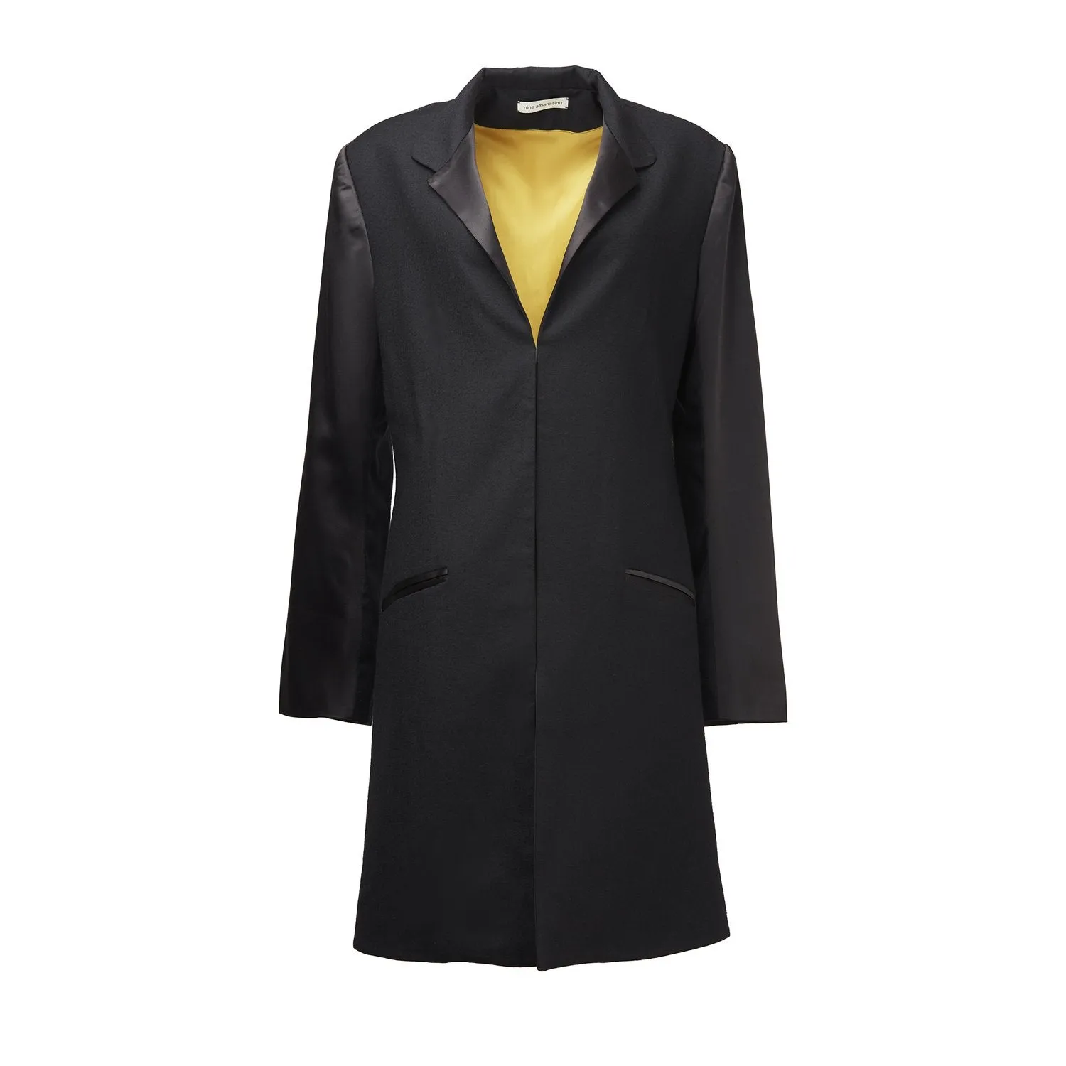 ATHANASIOU Black Coat with Printed Back