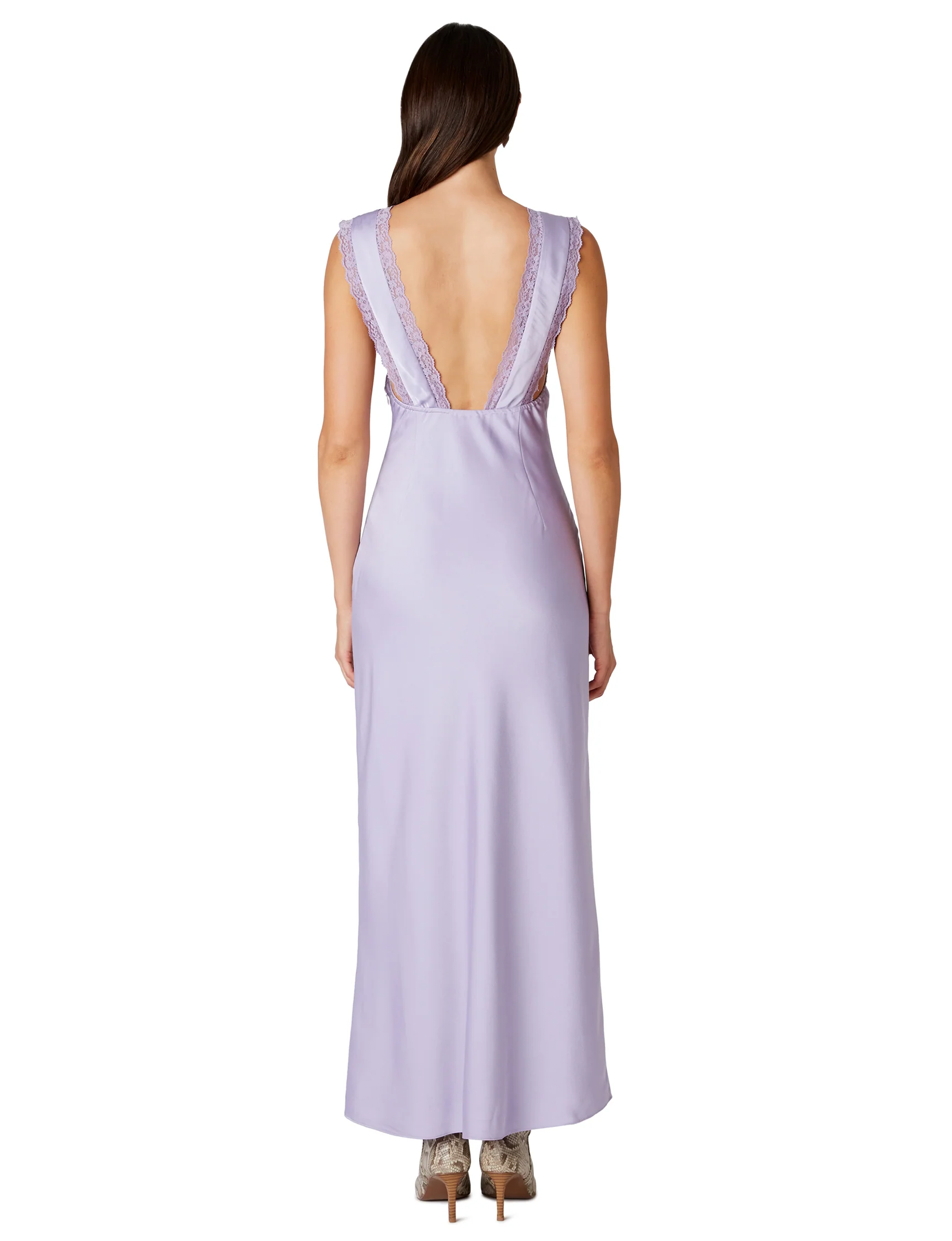 Aurelie Plunge Maxi Dress, Lilac