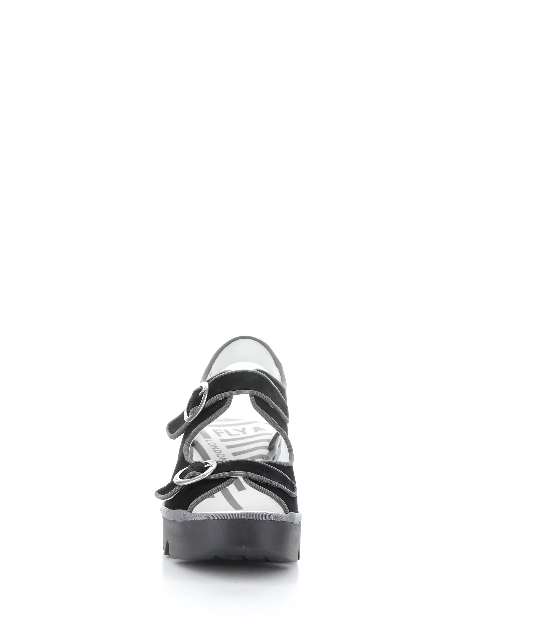 BARA355FLY BLACK SUEDE Wedge Sandals