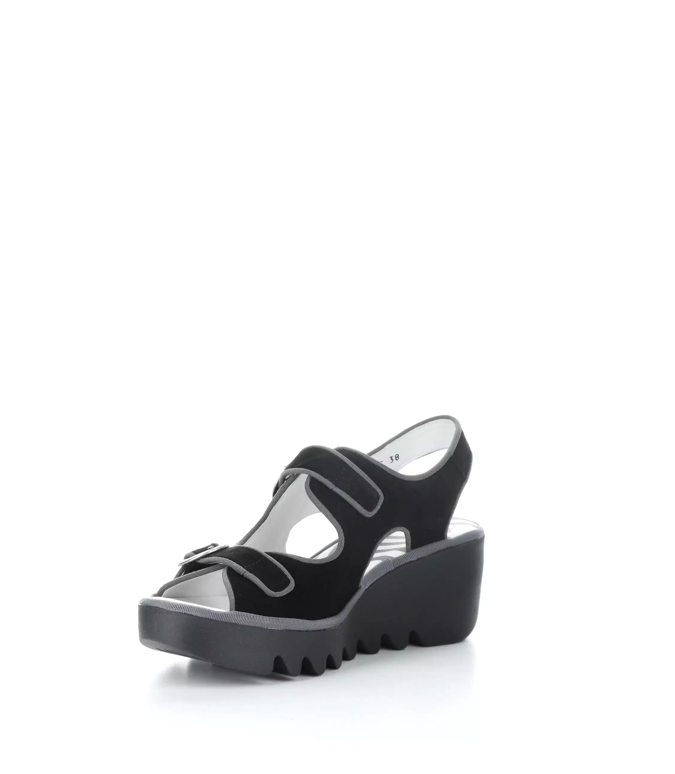 BARA355FLY BLACK SUEDE Wedge Sandals