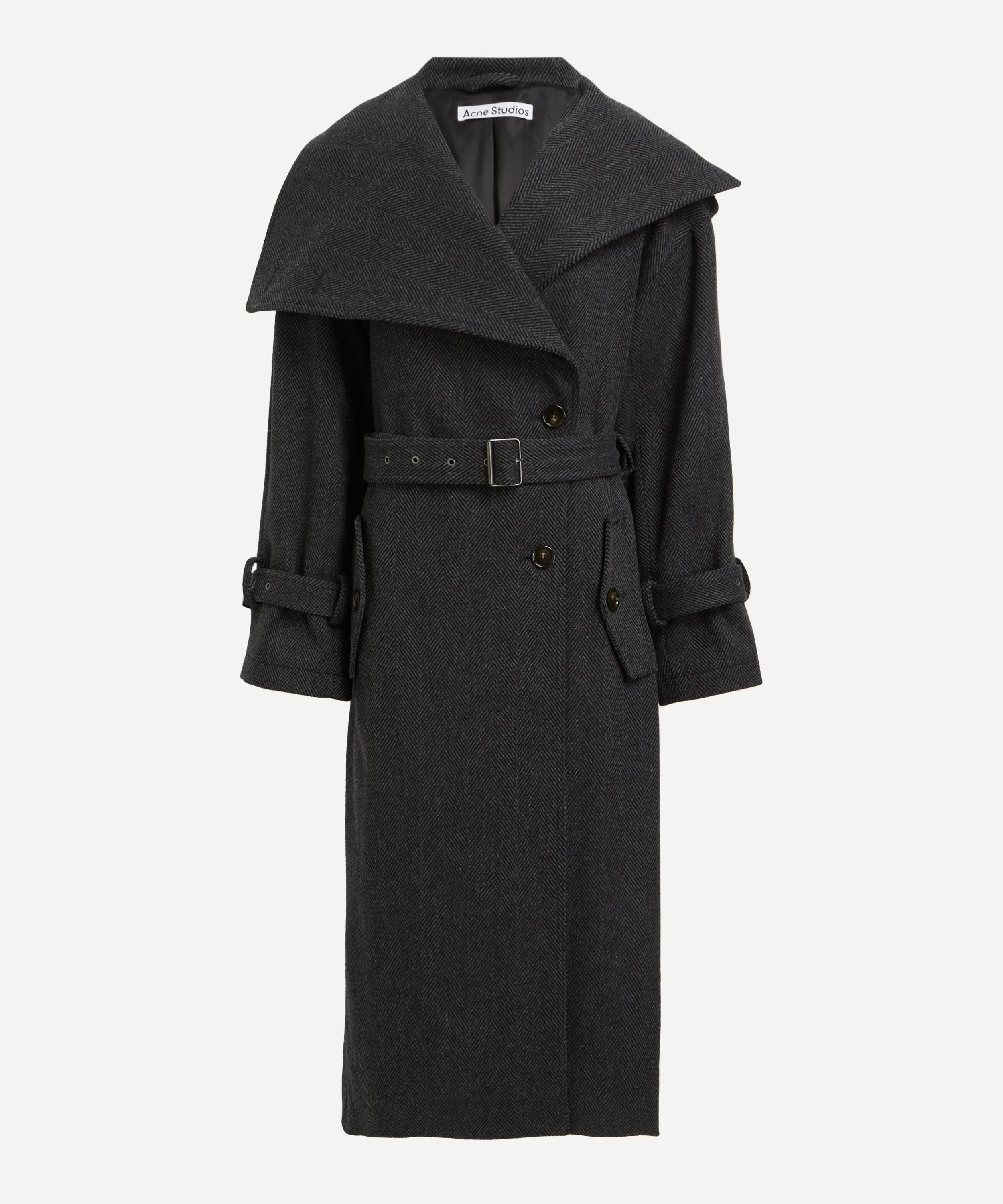 Belted Wool-Blend Coat