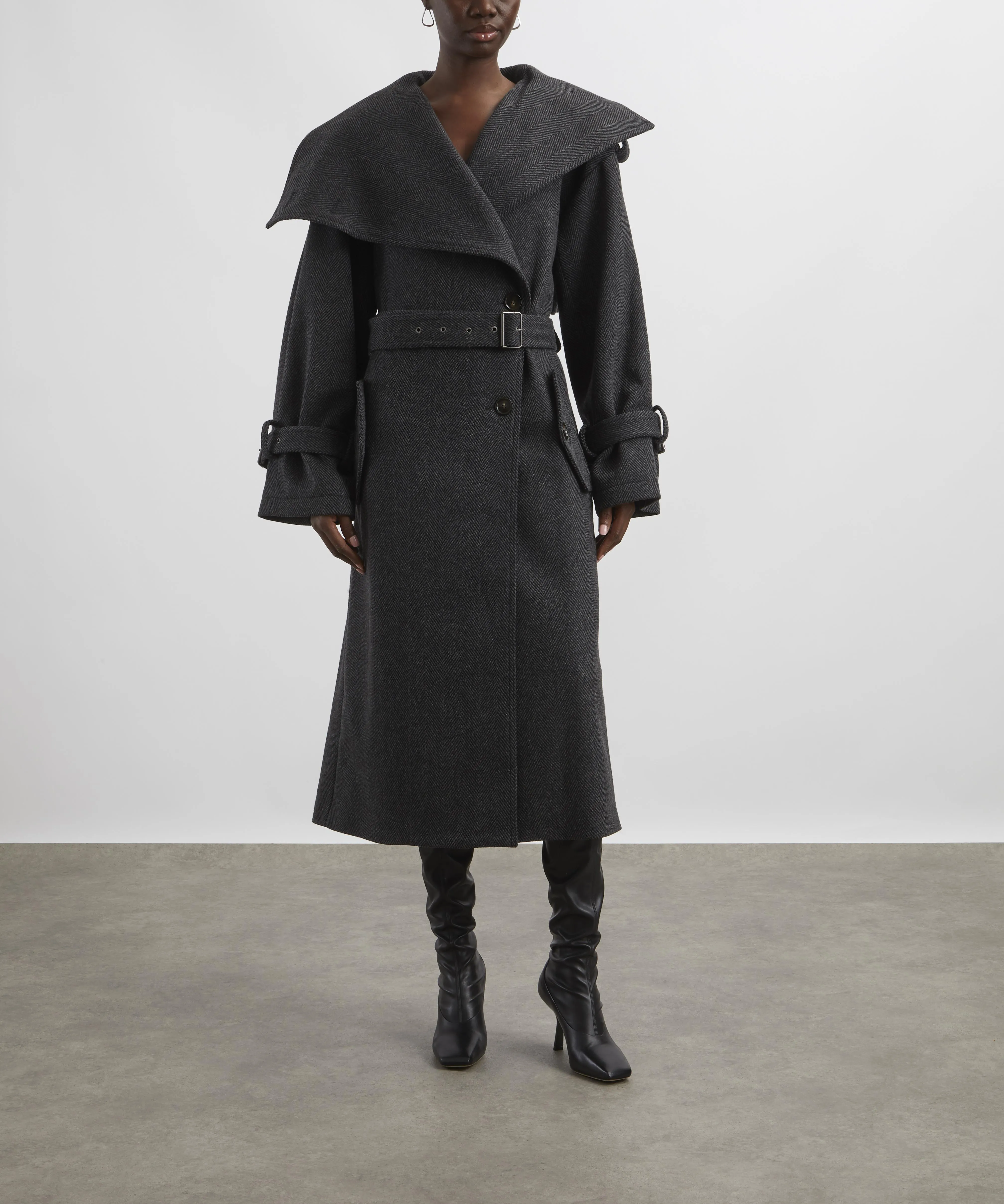 Belted Wool-Blend Coat