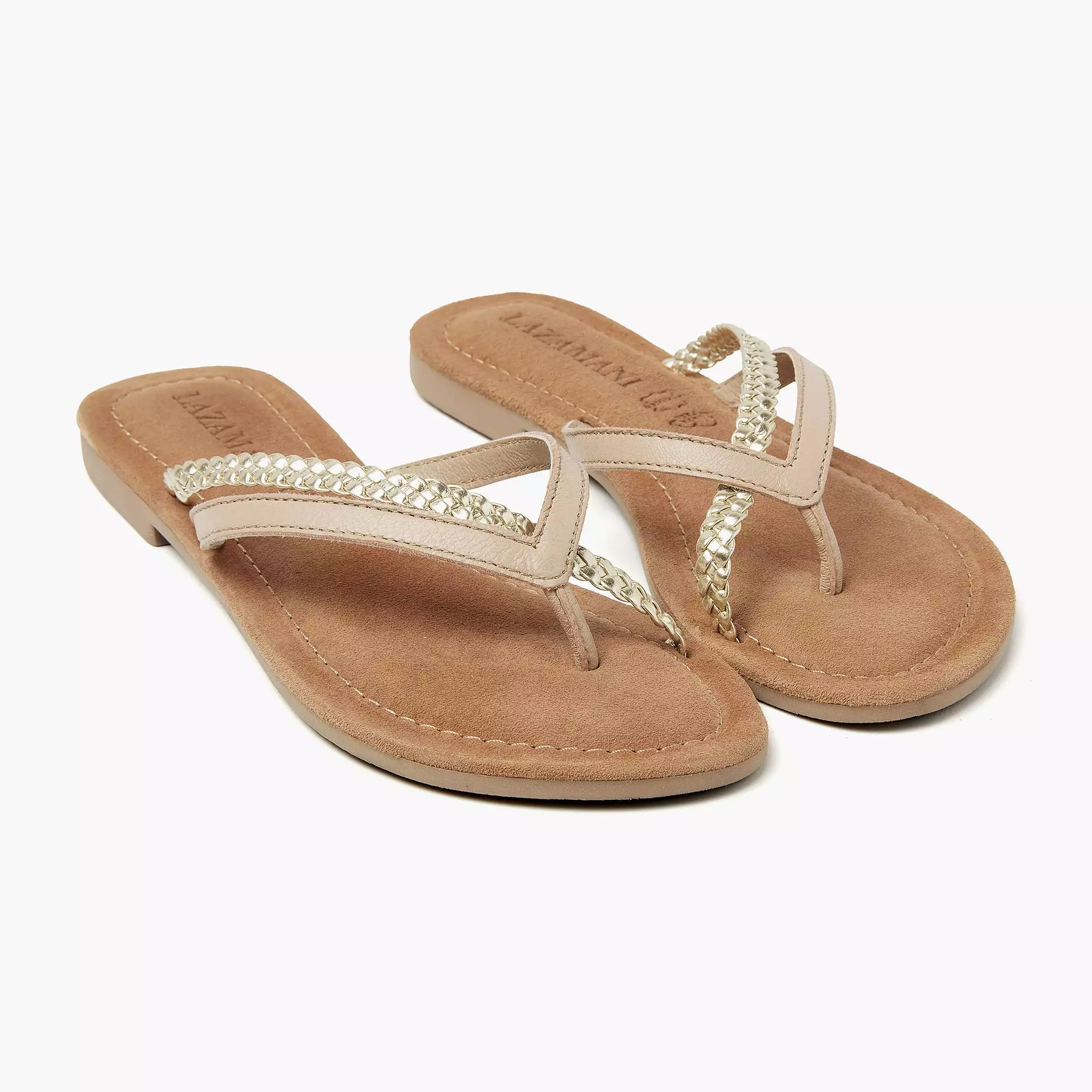 Bibi Leren Dames Slippers Nude