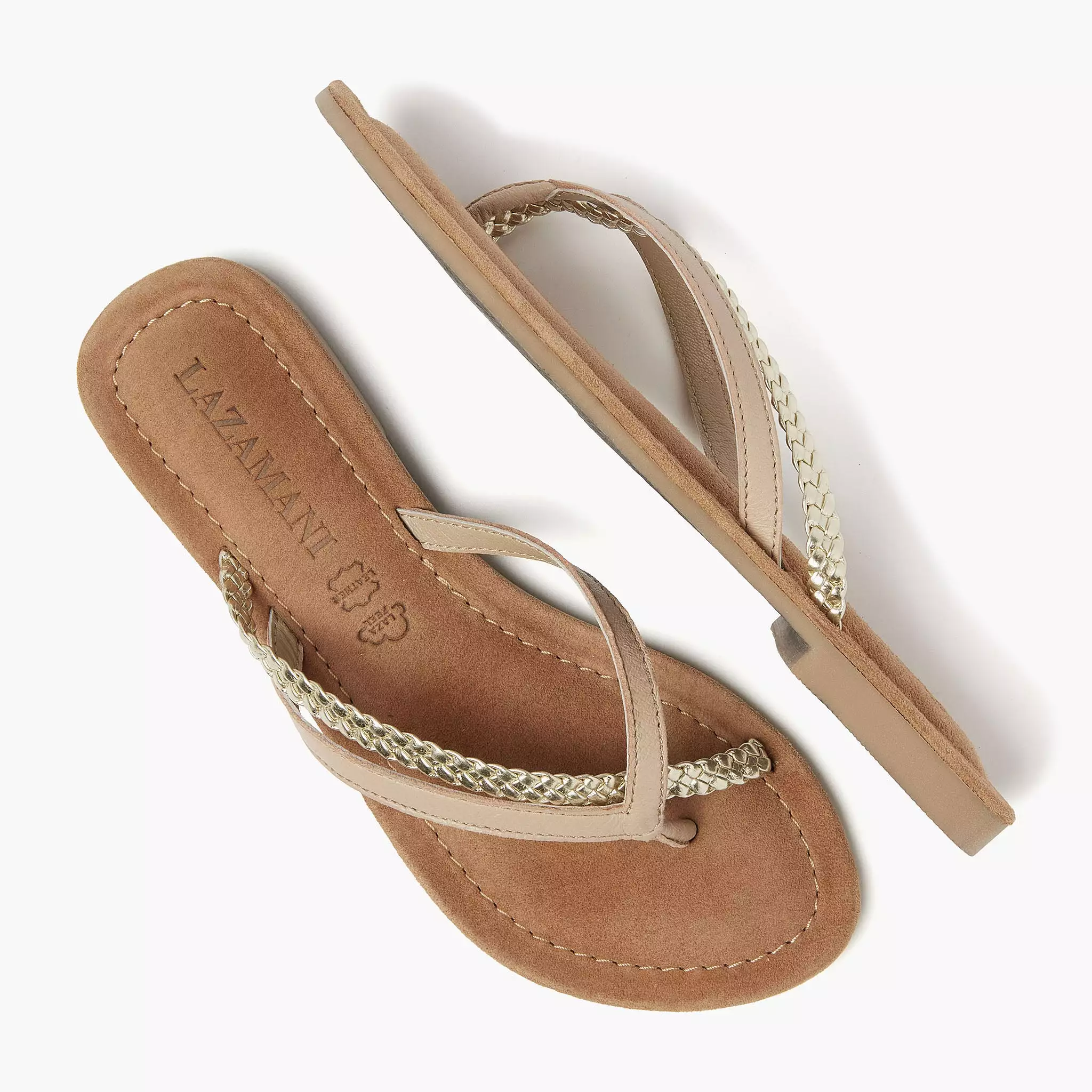 Bibi Leren Dames Slippers Nude