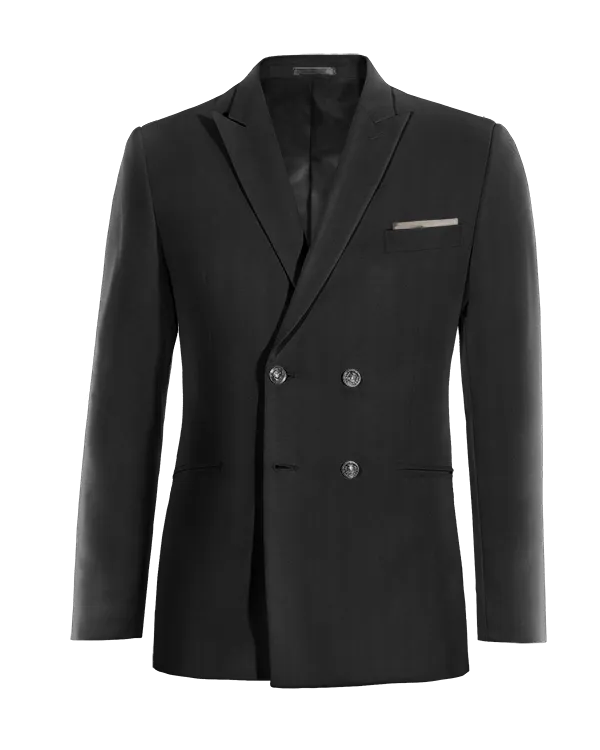  Blazer cruzada negro Ónix solapa en pico slim fit