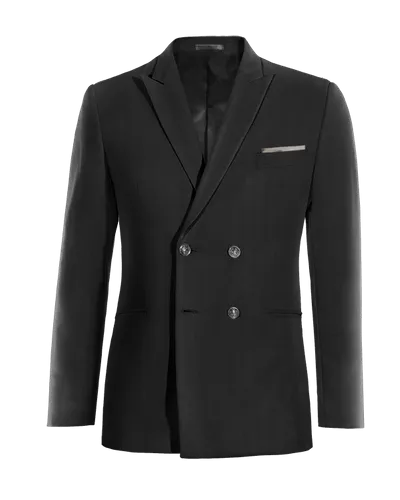  Blazer cruzada negro Ónix solapa en pico slim fit