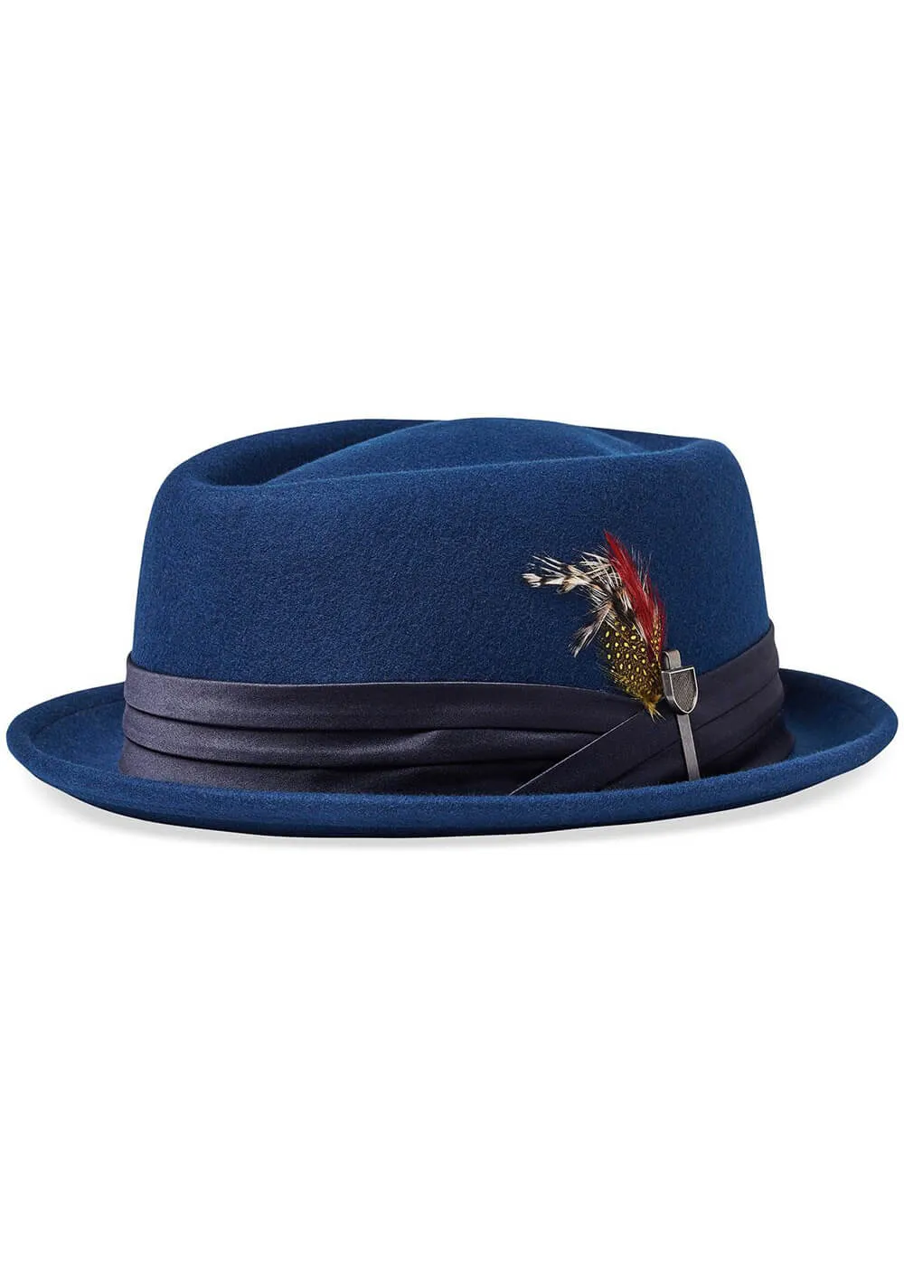 Brixton Stout Pork Pie Hat Moonlit Ocean Blue