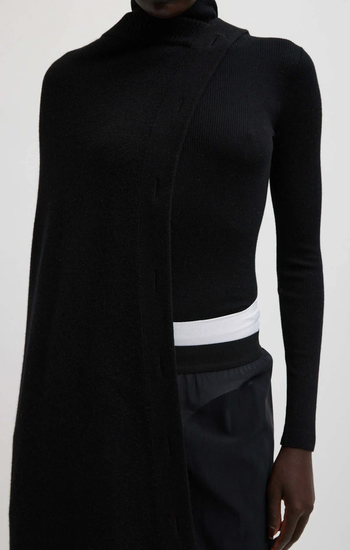 Cashmere Cape Sweater - Black