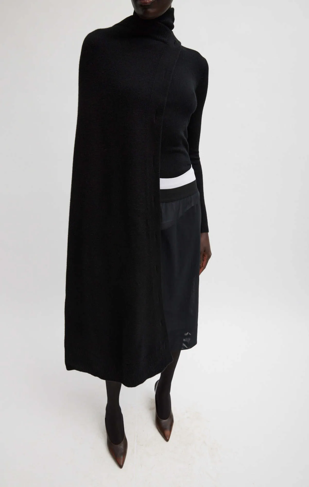 Cashmere Cape Sweater - Black