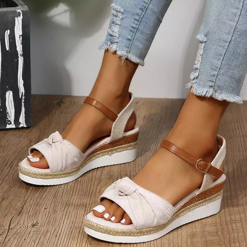 Casual Knot Wedges Sandals