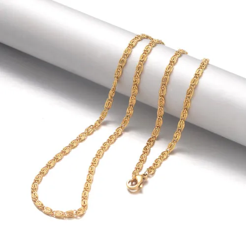 Chain Necklace, 304 Stainless Steel, Lumachina Chain Necklace, Gold Plated, 45cm