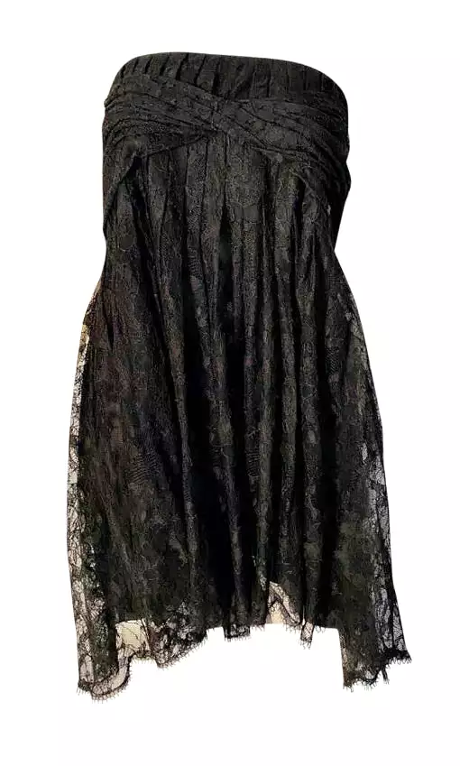 Chanel 05A, 2005 Fall Black Lace Dress/Skirt FR 38