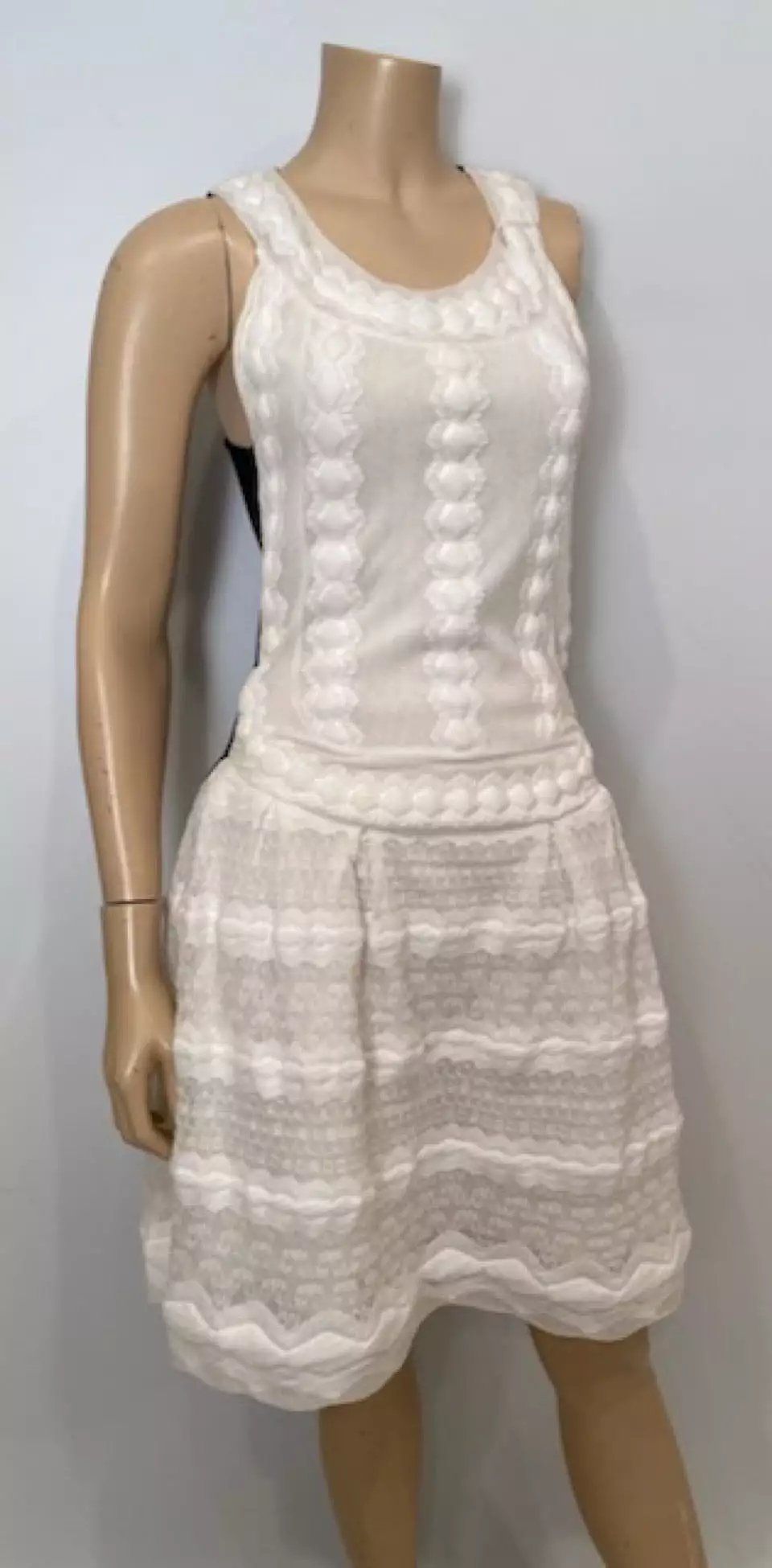 Chanel 2015 Spring Summer Delicate White and Black Dress FR 38 US 4/6