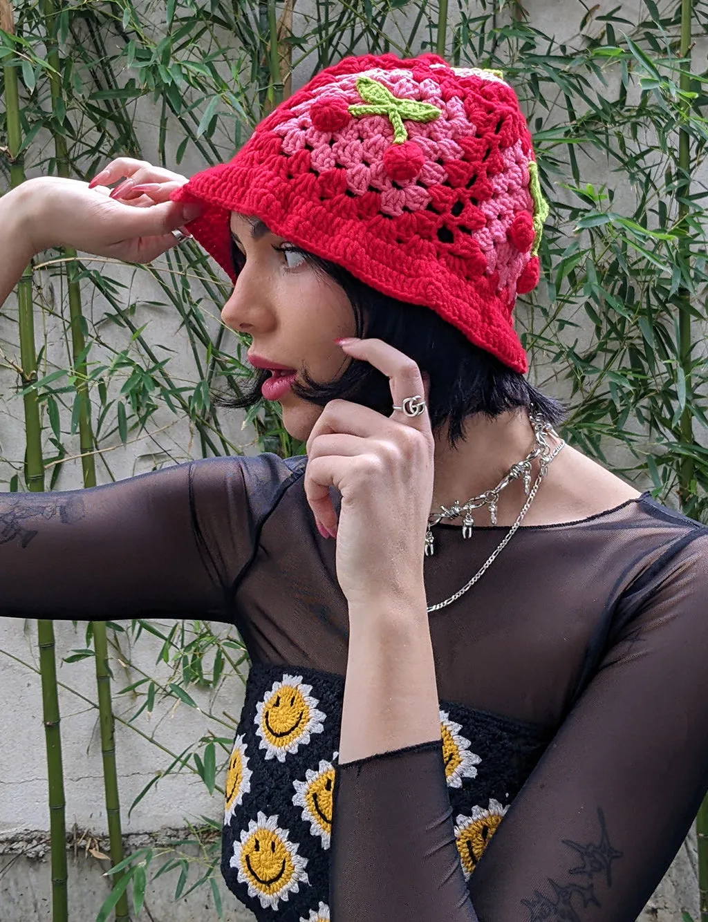 CHERRY PIE CROCHET HAT