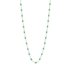 Classic Gigi Turquoise Green necklace, yellow gold, 16.5