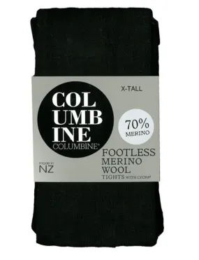 Columbine 341  Merino Footless Tights Black