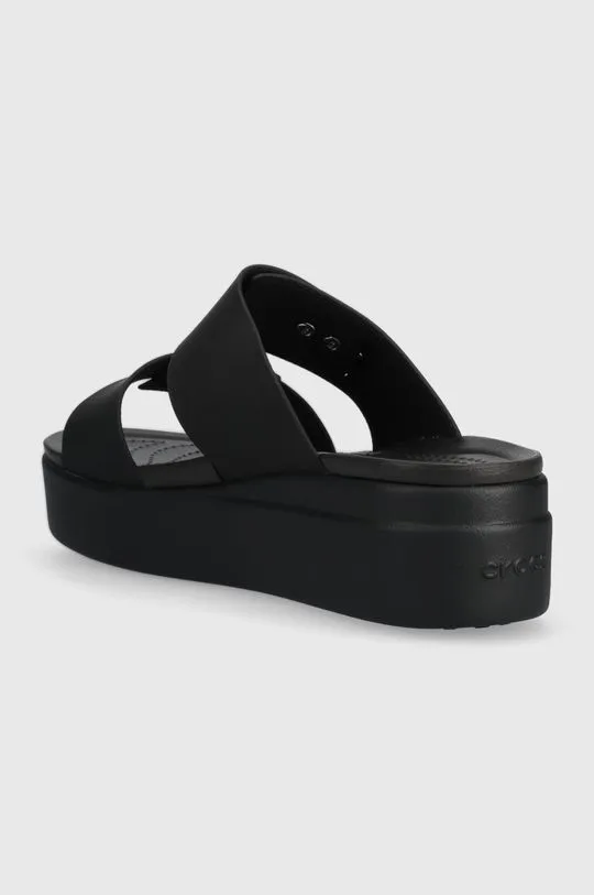 Crocs sliders Brooklyn Low Wedge Sandal women's black color 207431