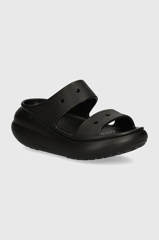 Crocs sliders Classic Crush Sandal women's black color 207670