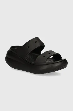 Crocs sliders Classic Crush Sandal women's black color 207670