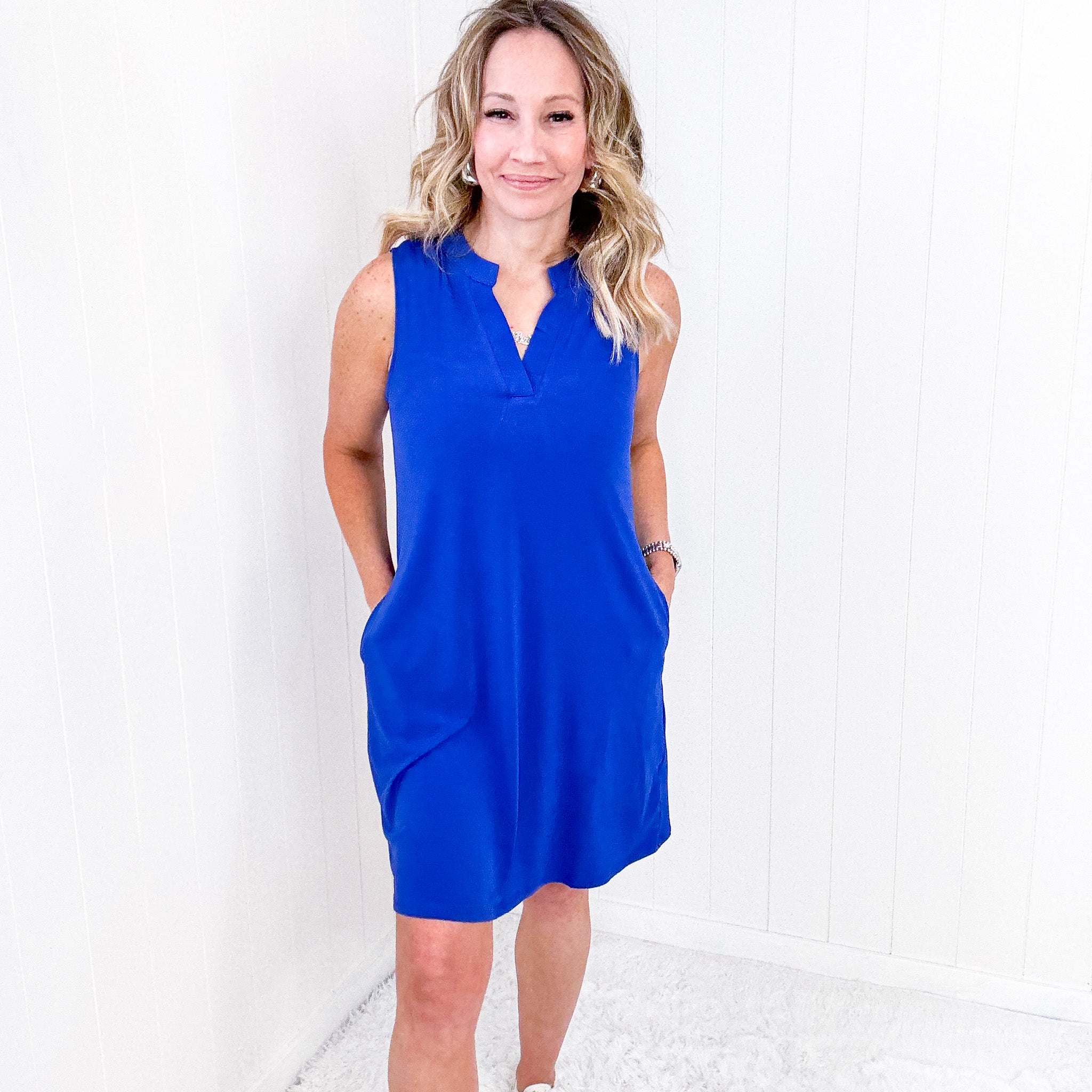 Dear Scarlett Lizzy Tank Dress in Royal Blue