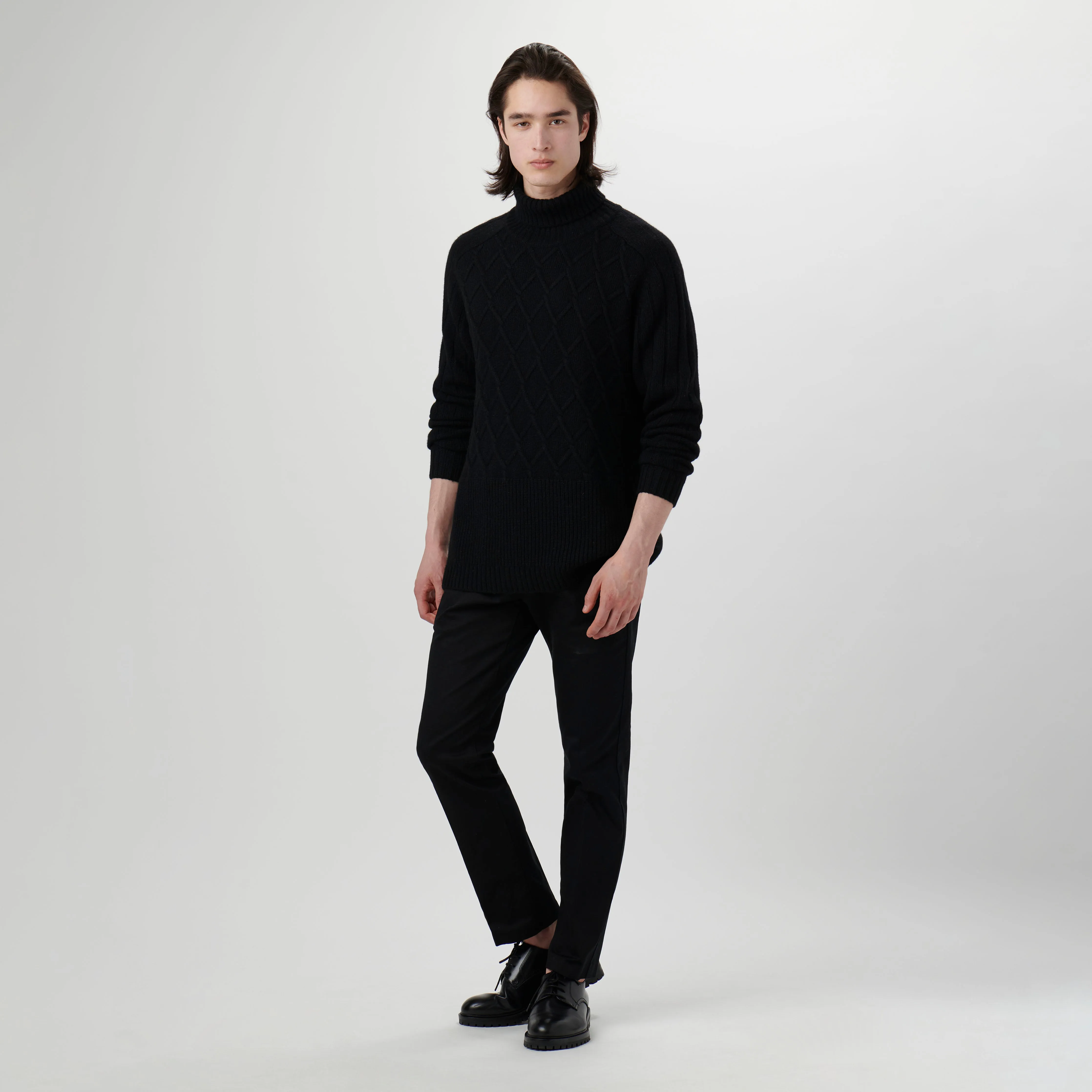 Diamond Stitch Turtleneck Sweater