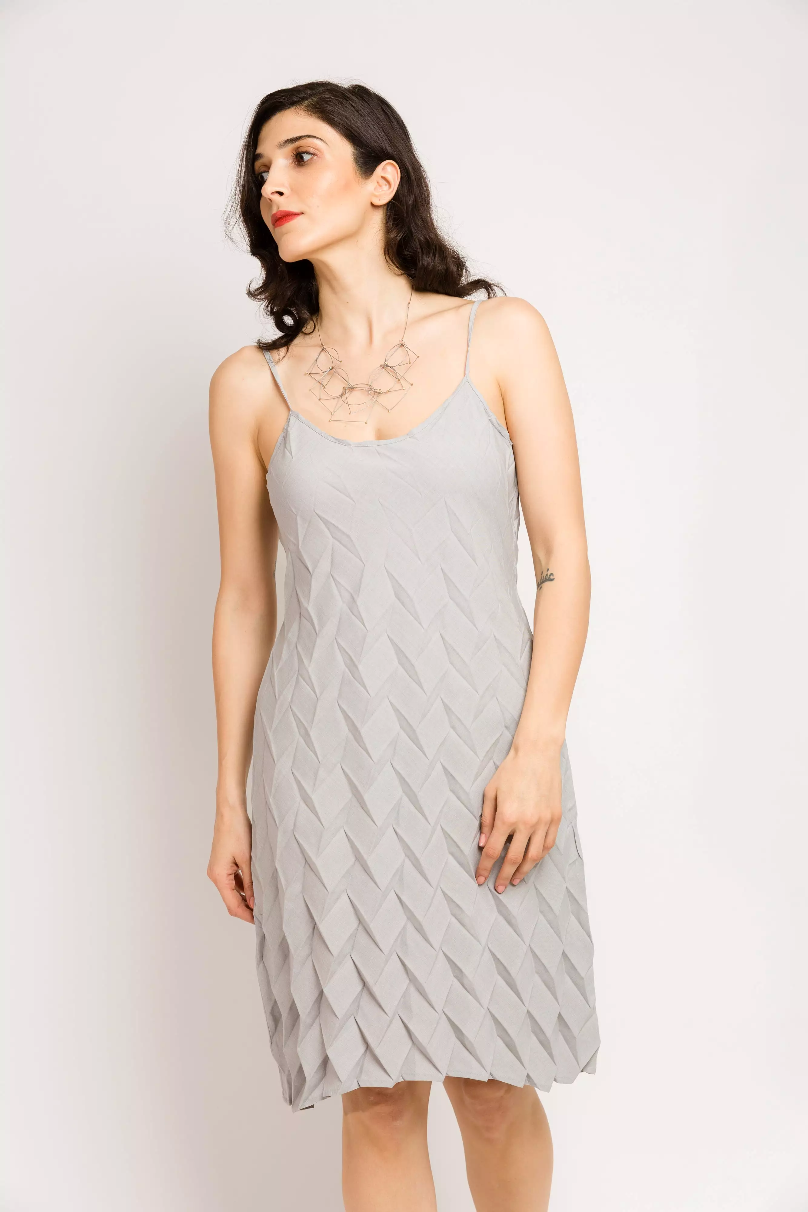 Diamond Tank Dress | Grey