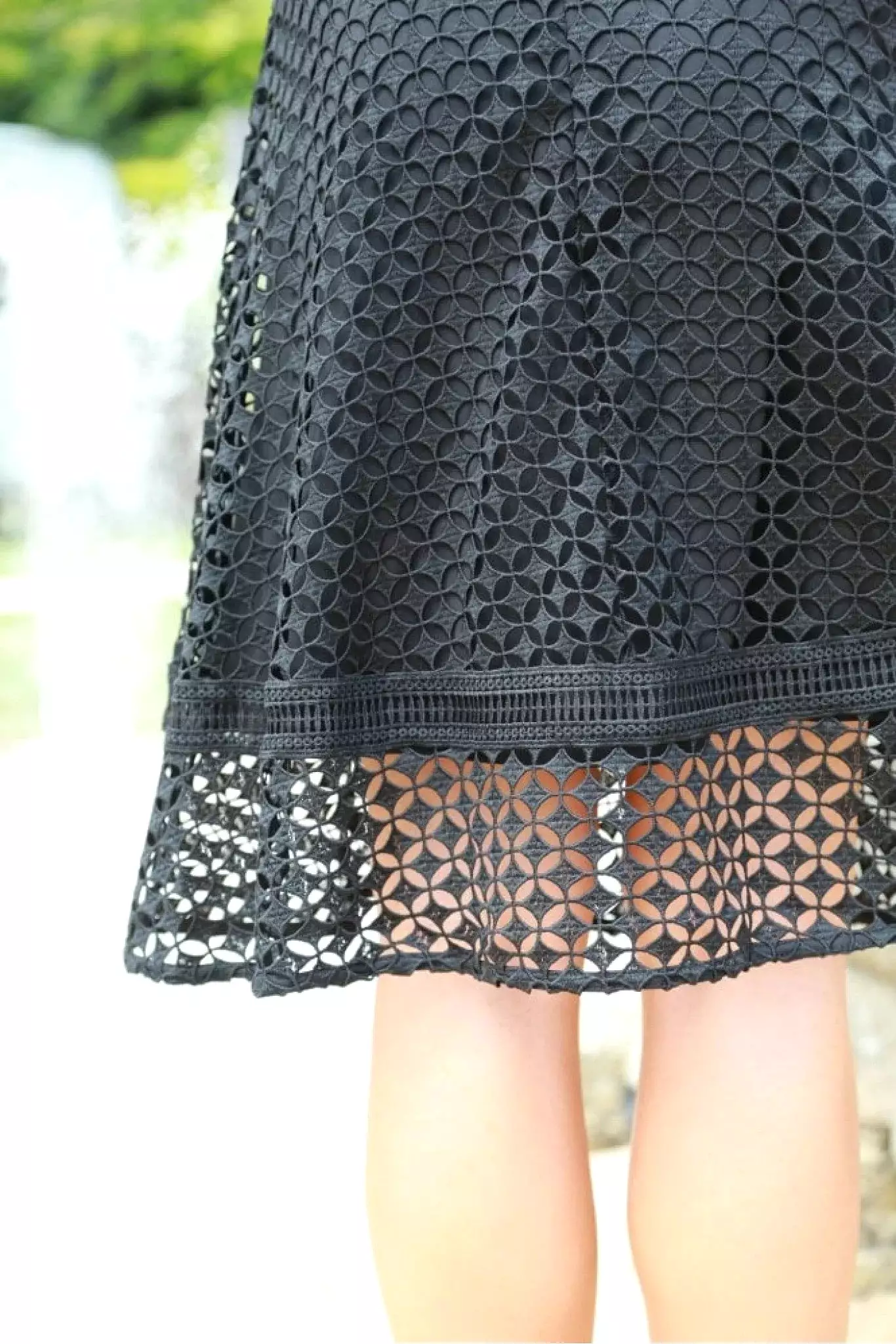 Double Second Black Fit And Flare Guipure Lace Dress