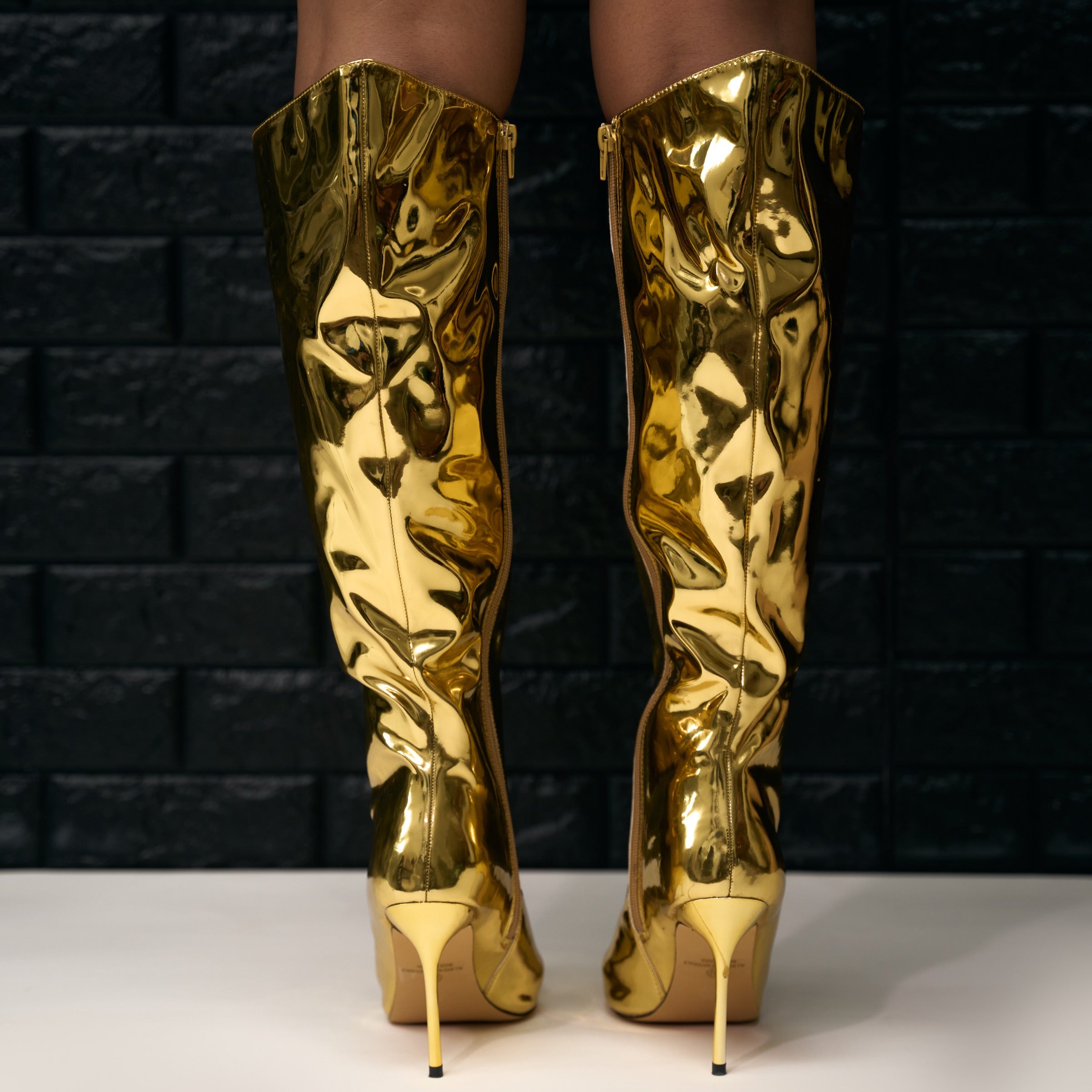 frenzy patent leather boots