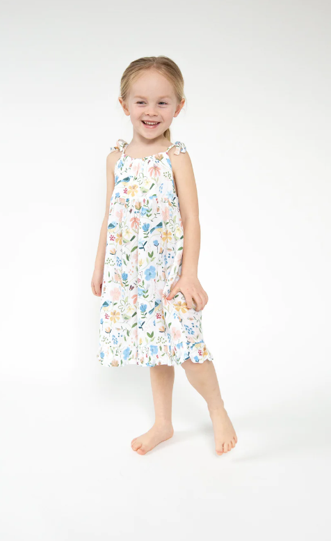 Garden Birds Twirly Tank Dress