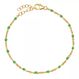 Green Enamel Beaded Bracelet