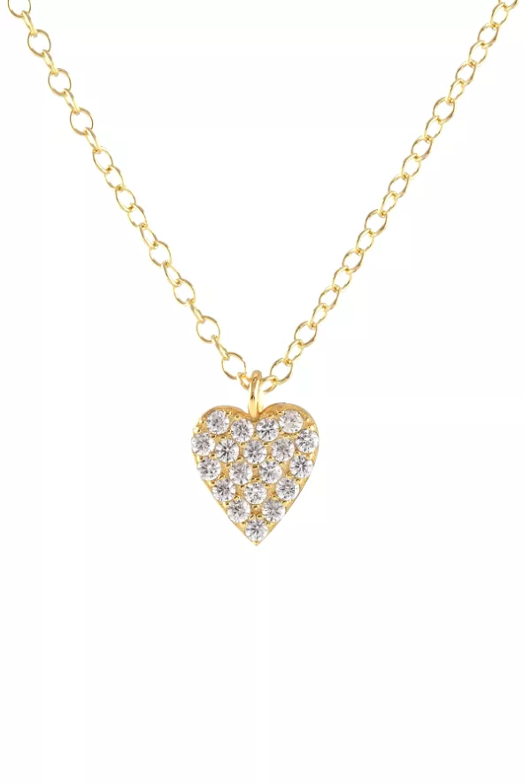 Heart crystal charm necklace