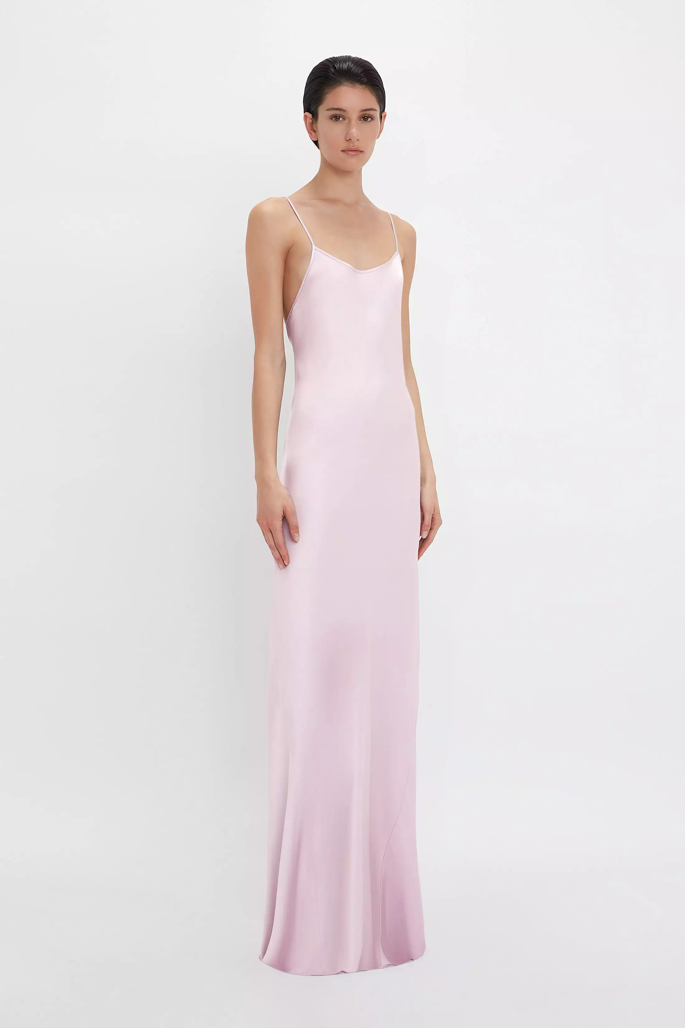 Low Back Cami Floor-Length Dress In Rosa