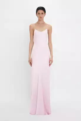 Low Back Cami Floor-Length Dress In Rosa