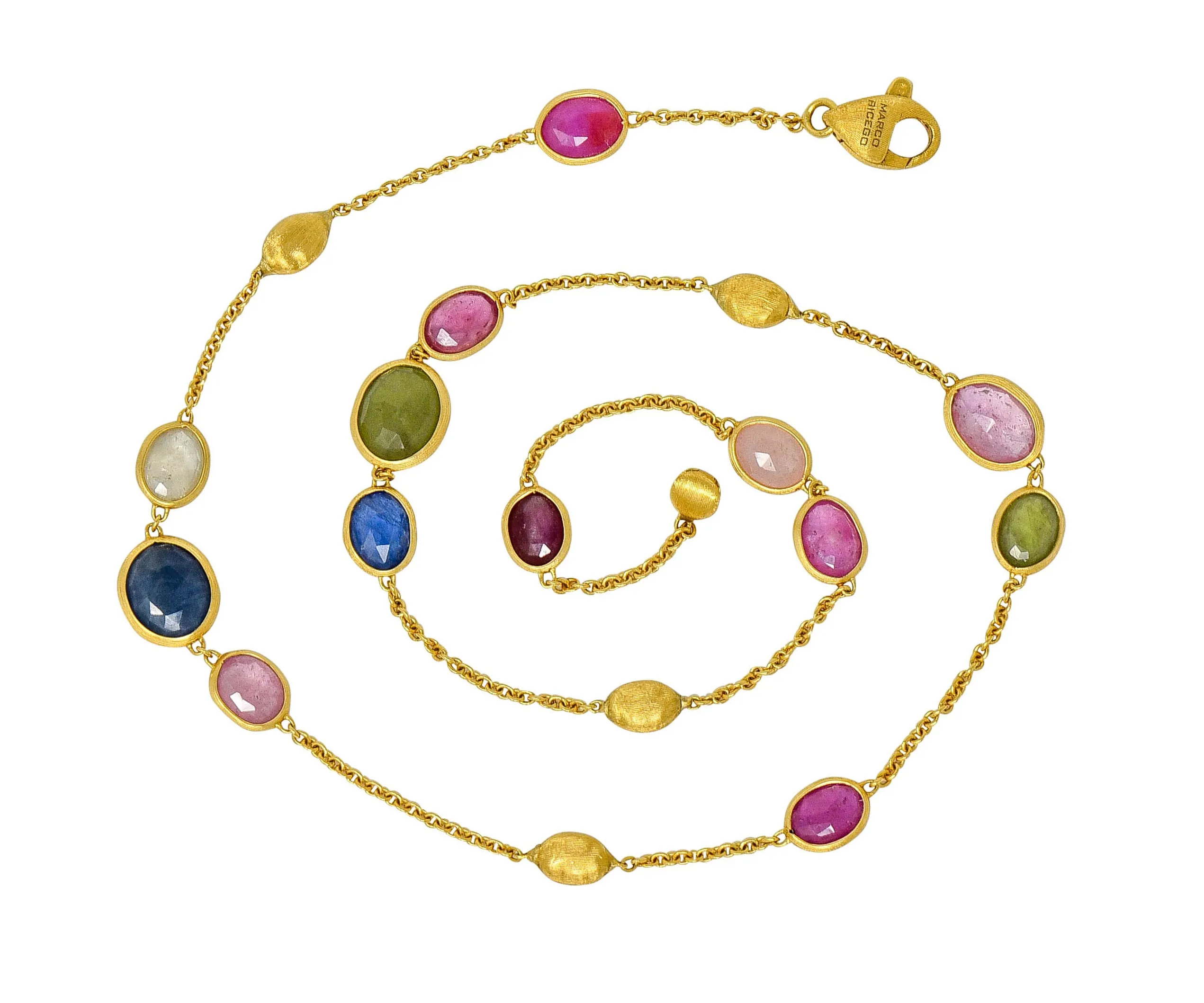 Marco Bicego Sapphire 18 Karat Gold Confetti Necklace