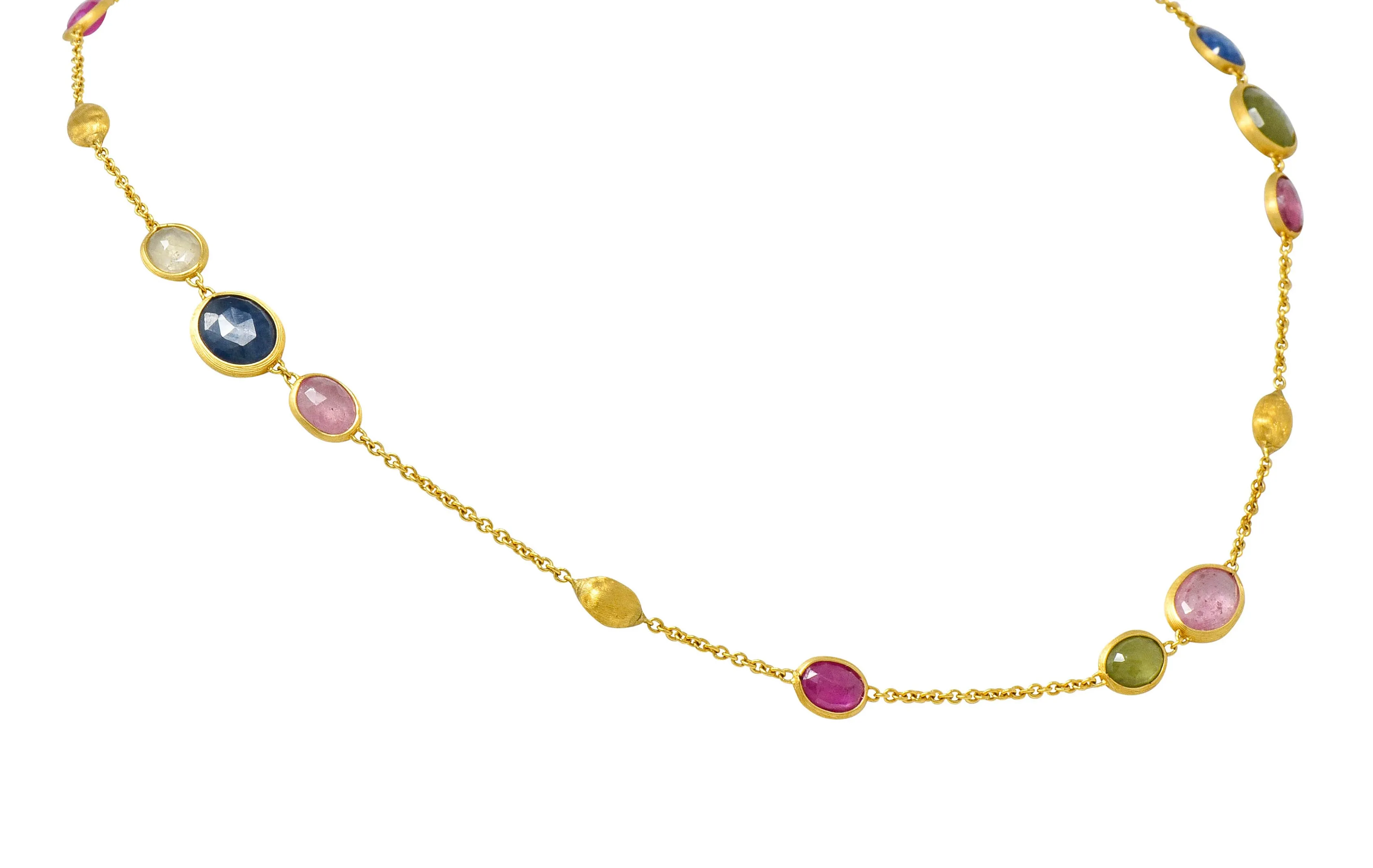 Marco Bicego Sapphire 18 Karat Gold Confetti Necklace