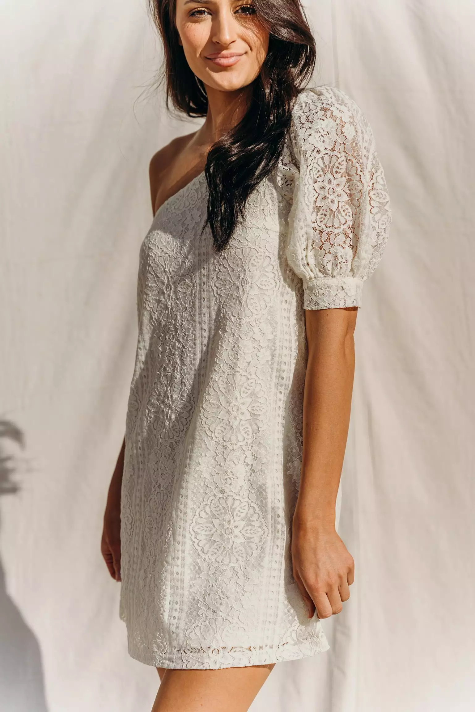 Marjorie One Shoulder Lace Dress